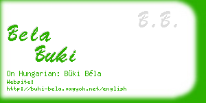 bela buki business card